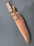 Компактен ловен нож CLRERN,дамаска стомана,фултанг с кожена кания ,LN433, снимка 9