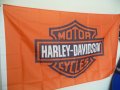 Harley Davidson знаме флаг мотор мотори Харли Дейвидсън оранжево рокер, снимка 2
