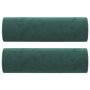 vidaXL Декоративни възглавници, 2 бр, тъмнозелени, Ø15x50 см, кадифе(SKU:349511
