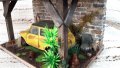 Макет-Diorama wooden shed Diecast 1/34 Мini cooper, снимка 3
