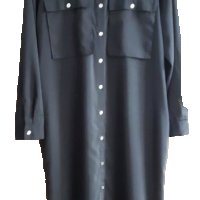 MONKI - черна дълга шифонена  рокля/риза, снимка 1 - Рокли - 20689717