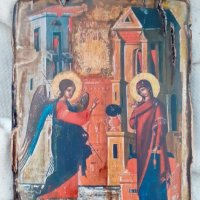 Икона Благовещение, Богородица и Архангел Гавраил 24/18 см, снимка 4 - Икони - 44162311