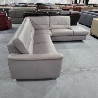 Сив кожен ъглов диван с функция ракла "PN-EM19075", снимка 7 - Дивани и мека мебел - 39688840