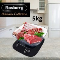 Кухненска везна с купа Rosberg Premium, 5кг., 3xAAAбатерии , LED екран, Черен, снимка 5 - Електронни везни - 44167191