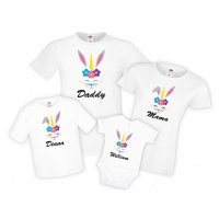 Семеен комплект Великден Заек Еднорог Unicorn Bunny, снимка 2 - Тениски - 34278035