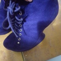 Лилави обувки на платформа , снимка 1 - Дамски елегантни обувки - 39307957