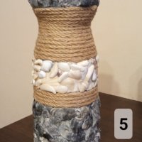 Ръчно изработени вази с натурал. морски материали , снимка 6 - Вази - 40620577