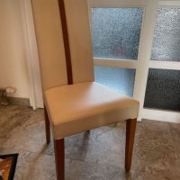 Столове кожа + масив, снимка 1 - Столове - 40487135