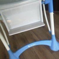 Столче за хранене, използвано, син цвят с колелца, снимка 5 - Столчета за хранене - 29869544