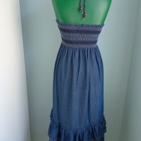 Дънкова рокля с ластик стандартен размер, снимка 6 - Рокли - 37081570