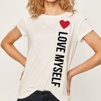 NEW! Дамски тениски с LOVE MYSELF принт! Поръчай С Твоя идея!, снимка 3 - Тениски - 32943533