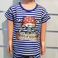 Нова детска моряшка тениска с трансферен печат Пират от 3 месеца до 15 години, снимка 1 - Детски тениски и потници - 30325604
