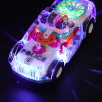 Музикална и светеща, прозрачна, полицейска кола играчка за деца, снимка 1 - Коли, камиони, мотори, писти - 42763820