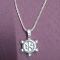 Сребърен синджир с висулка , снимка 3 - Колиета, медальони, синджири - 42206437