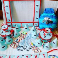 Голяма украса тема Джип +подарък покани,маска и конфети, снимка 11 - Декорация за дома - 29609773