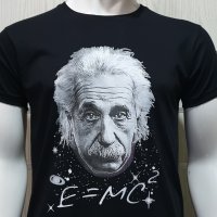 Нова мъжка тениска с трансферен печат Алберт Айнщайн, снимка 5 - Тениски - 28317020