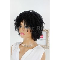 Kъдрава черна перука в афро стил Кая, снимка 5 - Аксесоари за коса - 34912985