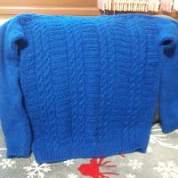 Плетена блузка тъмно синя с дълъг ръкав. , снимка 2 - Блузи с дълъг ръкав и пуловери - 39839979