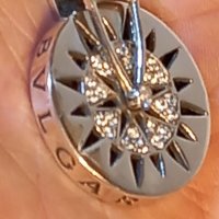 Сребърна въртяща висулка за медальон Bvlgari с камъни, снимка 10 - Колиета, медальони, синджири - 39479673