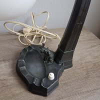 Стара настолна лампа с пепелник, снимка 4 - Антикварни и старинни предмети - 40483551