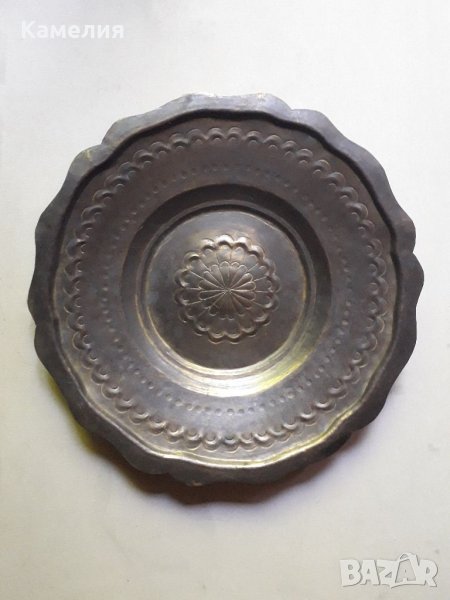 Медна декоративна чиния, снимка 1