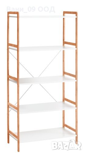 Бамбукова етажерка с 5 рафта! Много стабилна!, снимка 1
