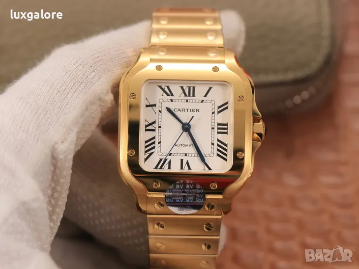 Унисекс часовник Cartier Santos de Cartier Gold с автоматичен механизъм, снимка 1