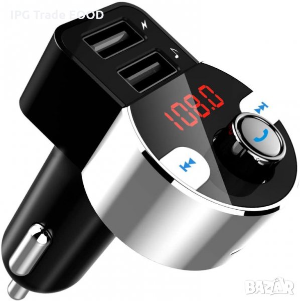 Bluetooth FM трансмитър, MP3 плейър, 2хUSB Ports 5V/3.1A, LED дисплей, снимка 1