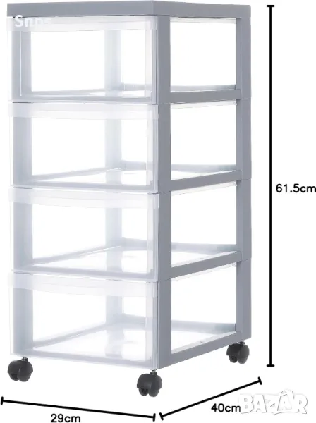 Пластмасови чекмеджета с колелца, органайзер за консумативи , снимка 1