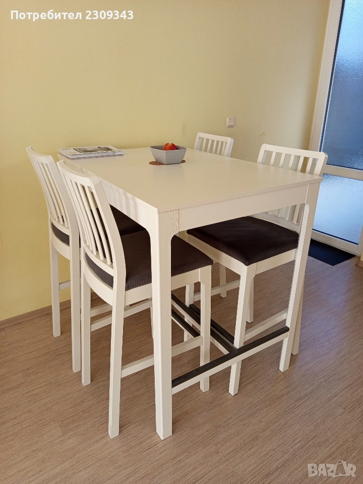 Комплект от бар маса с 4 стола EKEDALEN , снимка 1