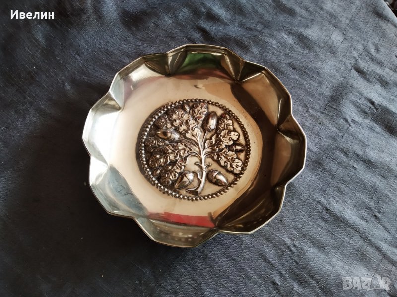 посребрена метална купа арт деко, снимка 1