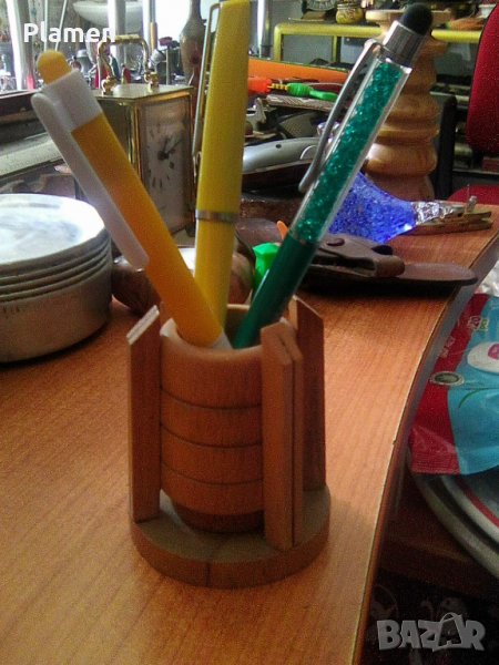 Дървен моливник сувенир 1, снимка 1