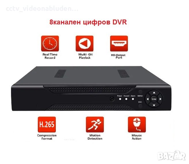 DVR 8канален AHD, TVI, CVI, IP и аналогов цифров видеорекордер, снимка 1