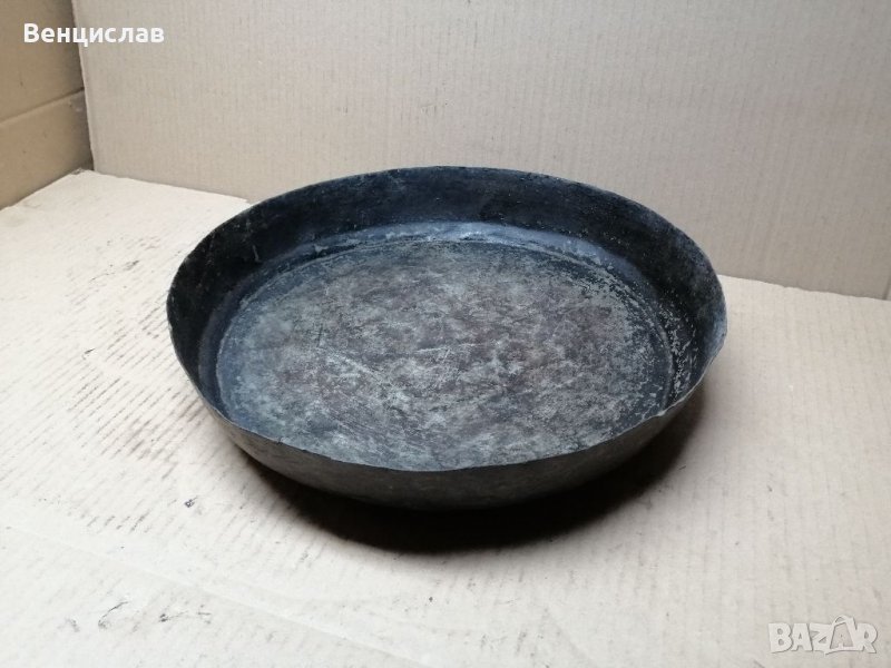 Стара Кована Медна Тава За Баница. , снимка 1