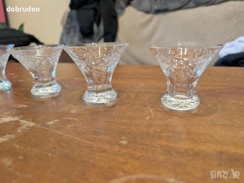Кристални чаши за ликьор сервиз 6бр., снимка 1