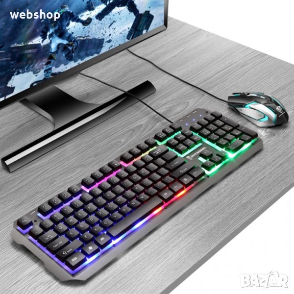 Водоустойчива Светеща Геймърска Клавиатура GT500, снимка 1