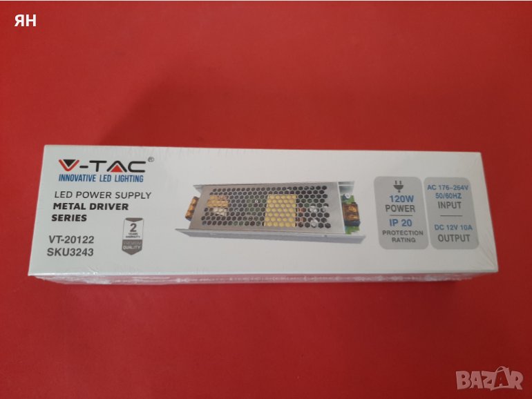 Захранване V-TAC Slim за LED ленти 120W,10A,12V, снимка 1
