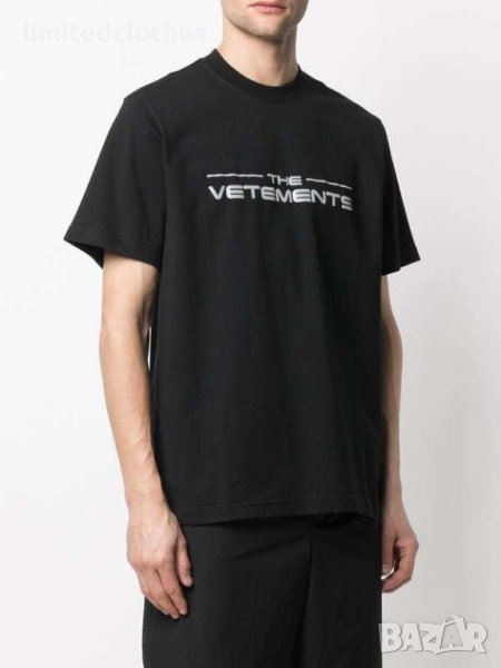 VETEMENTS Black Logo Print Relaxed Мъжка / Дамска Тениска size L и XL, снимка 1