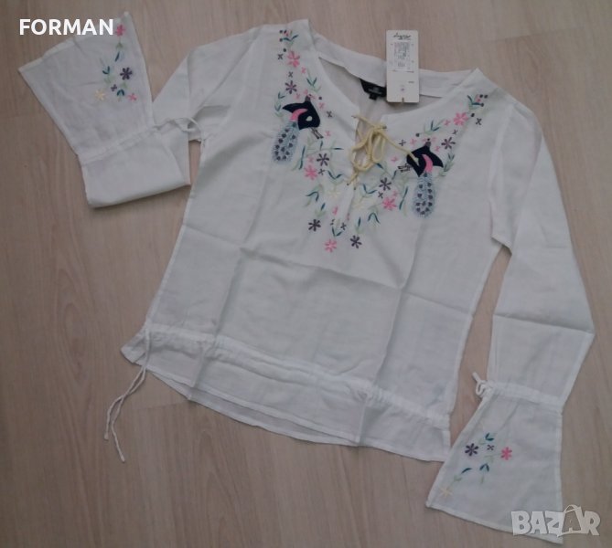 УНИКАЛНА бяла риза с бродерия и по ръкавите , снимка 1