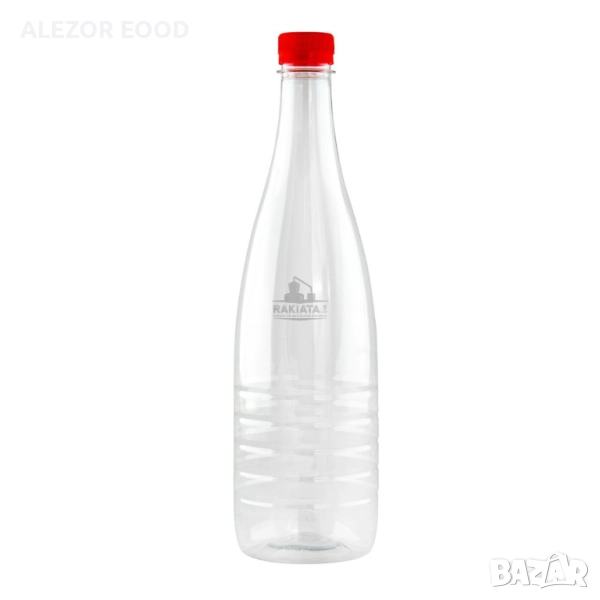 Бутилка пластмасова 1 л с капачка – за вино, ракия и сок, снимка 1