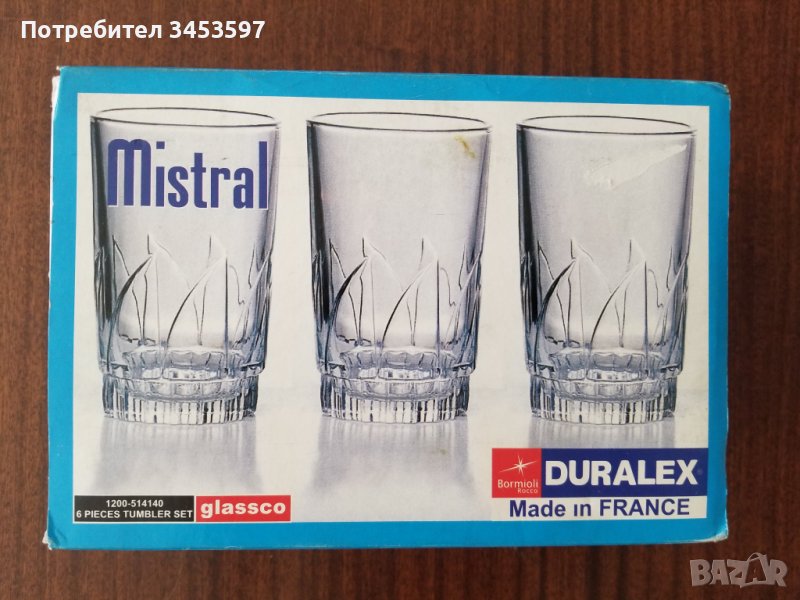 Комплект от 6 чаши за вода, френски, снимка 1