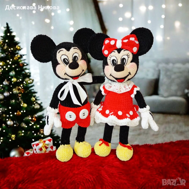 Мики и Мини Маус-45см, ръчна изработка, снимка 1