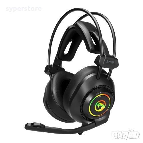 Слушалки с микрофон Геймърски Marvo HG9056 7.1 Черни с RGB Подсветка, снимка 1