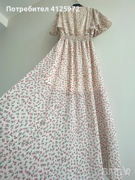 Дамска лятна дълга рокля Stradivarius на цветчета, размер S, снимка 1