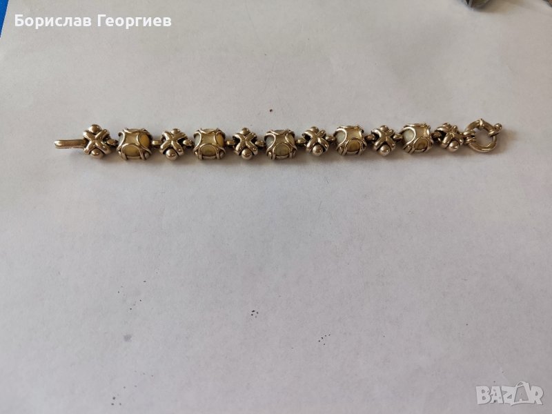 Сребърна гривна с лунен камък, снимка 1