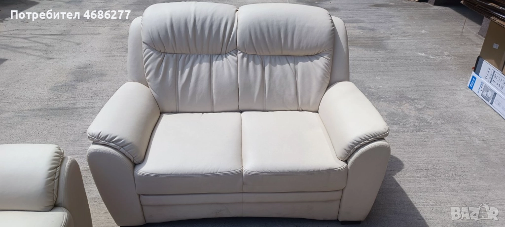 Кожен диван двойка, снимка 1