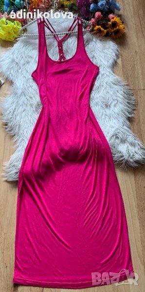 Цикламена памучна рокля Н&М, снимка 1