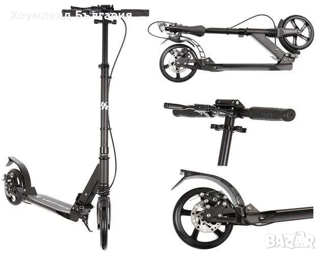 Стабилна сгъваема тротинетка до 110кг с големи колела, снимка 1