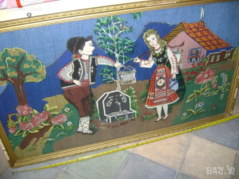 Огромна картина! Гоблен! Антика! 1972г, снимка 1