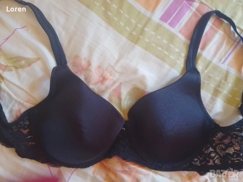 Черен сутиен с оттенък и дантела М, снимка 1